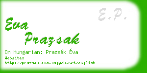 eva prazsak business card