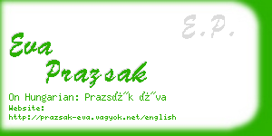 eva prazsak business card